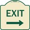 Signmission Designer Series-Exit With Right Arrow, Tan & Green Heavy-Gauge Aluminum, 18" H, 18" L, TG-1818-9842 A-DES-TG-1818-9842 - alternate 1